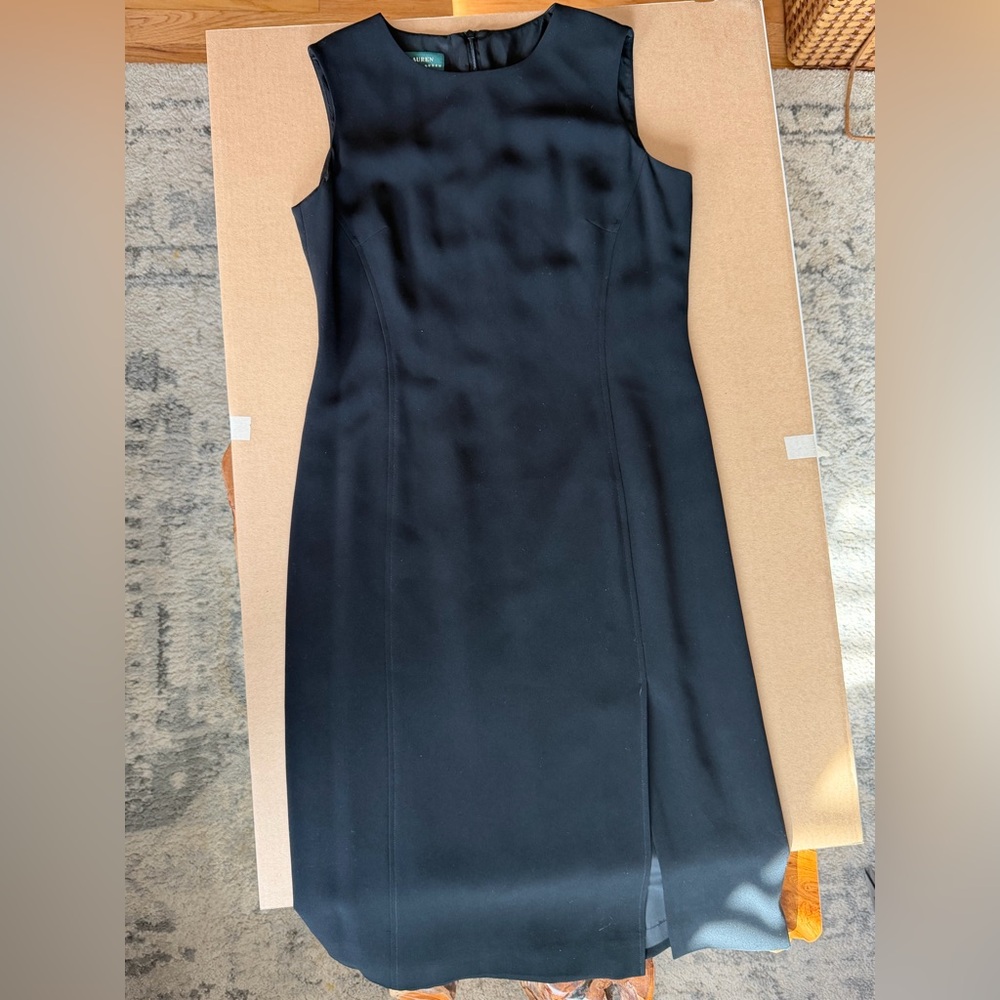 Ralph Lauren Black Sleeveless Midi Dress with slit